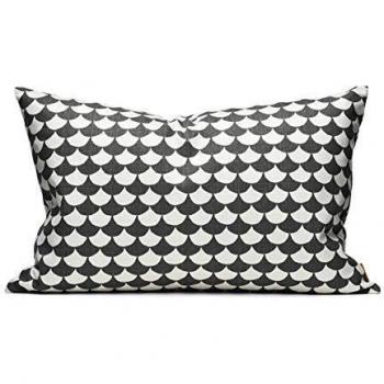 Cojín Decorativo 60 x 40 cm - Ondas - Negro/Gris