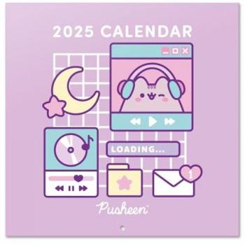 Calendario 2025 Pared 30x30 cm Pusheen Erik Lila con espacio para anotar e ilustraciones