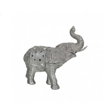 Figura Decorativa Elefante Plateado Romimex 31 x 28 x 11 cm