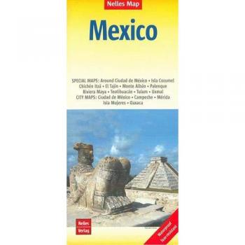 Mapa Excursionista y Topográfico de México, Guatemala, Belice y El Salvador - Nelles Map 1:2.500.000, Impermeable y Resistente al Desgarro