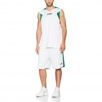 Joma Basket - Set de equipación de Manga Corta Unisex, Color Verde, Talla XL-XXL