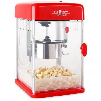 Klarstein Rockkorn • máquina de palomitas de maíz • retro • palomitero • 350 W • extraíble • iluminación interior • aprox. 60 l/h • puerta con cerradura magnética • cuchara dosificadora • Rojo