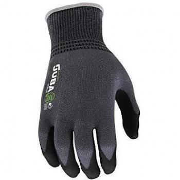 JUBA Guantes de Trabajo de Seguridad con tecnología de nitrilo PFT - Fabricado con Fibra ecológica Ingenia, Nailon y Elastano - Compatible con Pantalla táctil - Negro