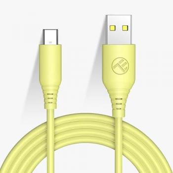 Cable de datos de silicona Tellur USB a Type-C 3A, 1m, amarillo