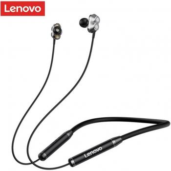 Auriculares Inalámbricos Lenovo HE08 con Banda para el Cuello, Estéreo HiFi y Tiempo de Espera Prolongado, Magnéticos y Deportivos