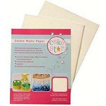 Papel de Arroz Comestible Cake Star Blanco - Pack de 12 Hojas