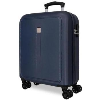 Maleta de Cabina Rígida Roll Road Camboya 55cm Azul Marino con Cierre de Combinación y 4 Ruedas Dobles, 37L, 2.56 kg