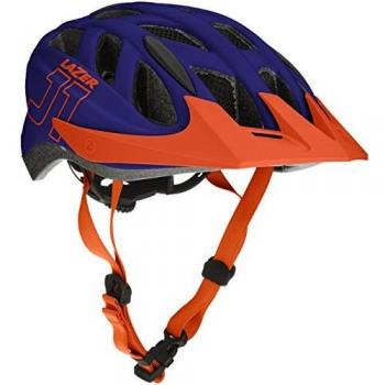 Lazer Niños J1 Bicicleta Casco, Todo el año, Infantil, Color Azul y Naranja, tamaño Talla única