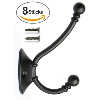 Ganchos percheros negro Bosdontek 8 Piezas Armario Estilo Retro para Colgar Ropa Abrigo Perchero Pared de Cocina Colgadores de Puerta Organizador