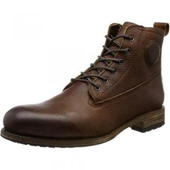 Blackstone Men's Brown Mid Lace-Up Boots with Fur