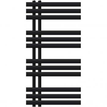 Radiador Toallero de Baño Diseño Iron EM 500x1000 mm Negro Mate con Conexión Lateral y Kit Inclusivo