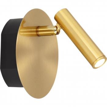 Lámpara de pared LED recargable Jolijn en acabado dorado mate y negro, 2W, 145lm, sistema magnético