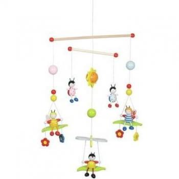 Móvil 3D de Madera Abejas y Mariquitas para Bebés - Goki 38 x 29 cm
