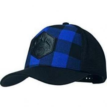 Buff Plaid Trucker Gorra, Hombre, Azul