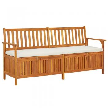 Acacia Wood Storage Bench with Cushion 67