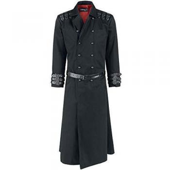 Gothicana by EMP Aenima Hombre Abrigo Militar Negro S, 100% algodón,