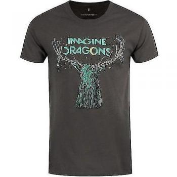 Camiseta unisex para adultos Imagine Dragons con alce en estrellas, color carbón de leña gris, talla M