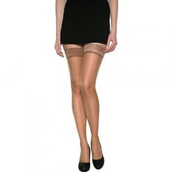 DIM - Medias con bordado 20 den para mujer, talla 42/44