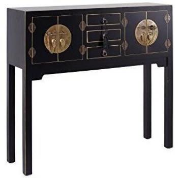 Mesa recibidor Oriental Negra 95x26x90 cm