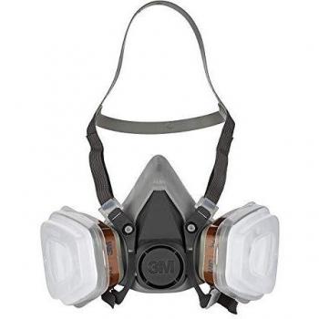 3M 6002 C1 Semimáscara respiradora reutilizable para pintura con doble filtro, Protección respiratoria, Peso facial 82 gr, Gris