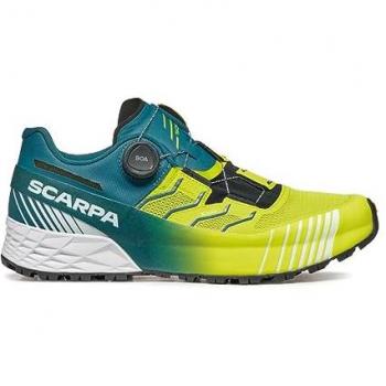 Scarpa Ribelle Run Kalibra HT Men's Trail Running Shoes - Lime Green/Deep Lagoon, Size 42
