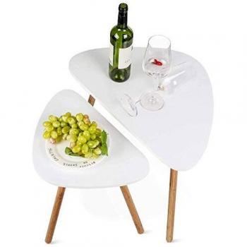 Mesa de café moderna apilable blanca - Set de 2 mesas Frankystar