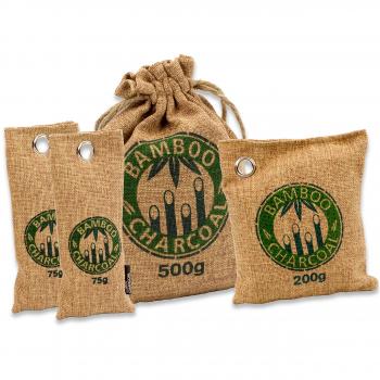 natural bambú Aire Ambientador con carbón activo – Maravillas Cojín – Purificador de aire para salón, cocina, dormitorio, baño y WC, Auto, etc. – sin sustancias nocivas y 100% Biodegradable – Bajo Set – Marrón