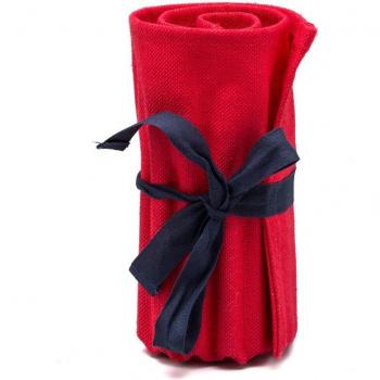 Estuche de Lino Fabriano con 24 Lápices Rojo