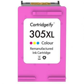 Cartucho de Tinta Compatible HP 305XL Tricolor Alta Capacidad (3YM63AE/3YM60AE) - 450 Páginas - Indicador de Nivel de Tinta