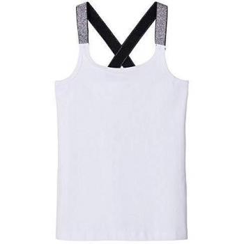 NAME IT Nkfvals XSL Racer Camiseta de tirantes para niña Blanco brillante 116 cm