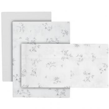 Juego de 3 Piezas Sábanas para Cuna 70x140 cm - Bajera, Encimera y Funda Almohada - 100% Algodón - Merlo Crudo