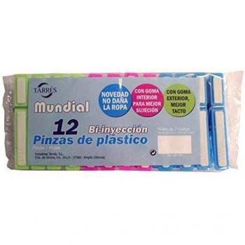 Pinzas Ropa Plastico Bicolor