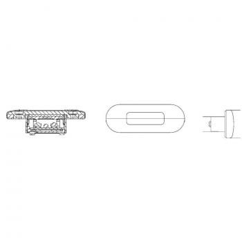 Luz de acceso LED HELLA 2XT 959 680-612 - 12V/24V - Montaje interno - ECE - Color tulipa: transparente - Color LED: azul
