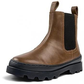 Botas Camper Brutus K900320 Chelsea de piel lisos para niña en color camel, con cremallera, talla 29
