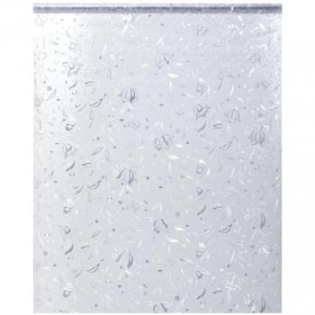 Lámina de Ventana Esmerilada Patrón de Bambú PVC 90x500 cm - Película de Privacidad con Diseño de Bambú, Estrellas y Flores