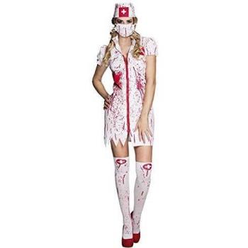 Disfraz de Enfermera de Horror para Mujer Blanco/Rojo Talla 36/38 (S)