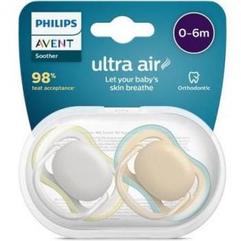 Philips Avent Ultra Air Pacifier 0-6m Neutral, Pack of 2