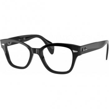 Ray-Ban RX0880 2000 Unisex Square Black Eyeglasses, Size 52, Blue Light Block Available