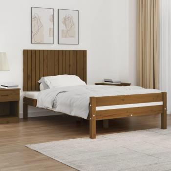 Cabecero de cama de madera maciza de pino en color ámbar, dimensiones 108x3x60 cm