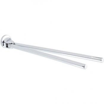 Haceka Aspen Chrome Toallero Doble con Barra Orientable, Metal, Gris, 6.11x55.64x6.89 cm