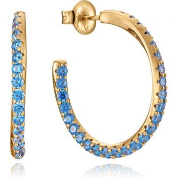 Pendientes Viceroy Elegant de Plata de Ley Bañado en Oro con Circonitas Azules