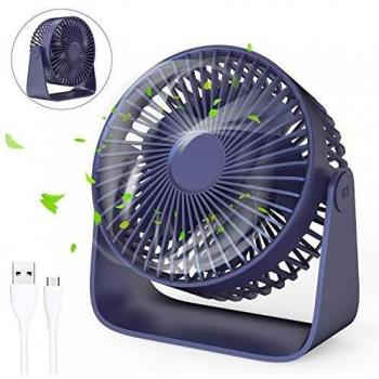 Jovego Mini Ventilador USB, Portátil Ventilador USB de Mesa Regulable en 3 Velocidades, Puede Poner Aceites de Aromaterapia, Ruido Bajo, para Coche, Oficina, Hogar, Viajes, Camping