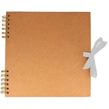 Álbum de Espirales Kraft 40 Hojas Blancas 25x25 cm Artemio