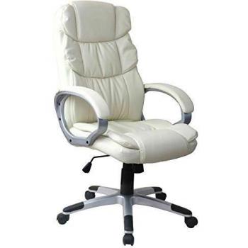 Sillón Dirección Beige con Ruedas y Brazos Mod. HW58635