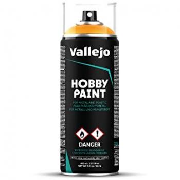Spray Acrílico Vallejo Amarillo Soleado 400ml para Miniaturas con Acabado Mate