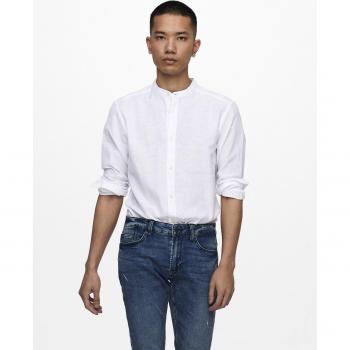 Camisa Only & Sons ONSCAIDEN Life LS Solid Linen Mao Noos