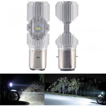 MOMOALA Alamor Ba20D 1200Lm 6000K 4 Led Scooter Hi/Lo Moto Ciclomotor ATV Faro Antiniebla Lámpara