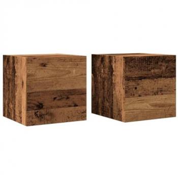 Muebles de Pared para TV 2 uds Madera Envejecida 30,5x30x30 cm