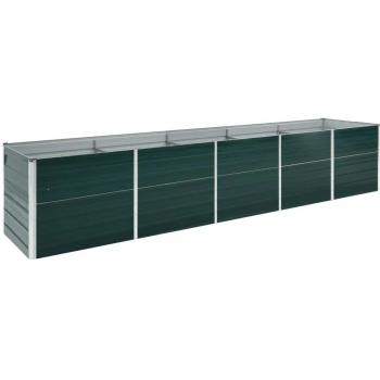 vidaXL Garden Raised Bed Galvanised Steel 400x80x45 cm Green