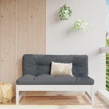 Sofá central de jardín blanco 120x80cm madera maciza de pino
